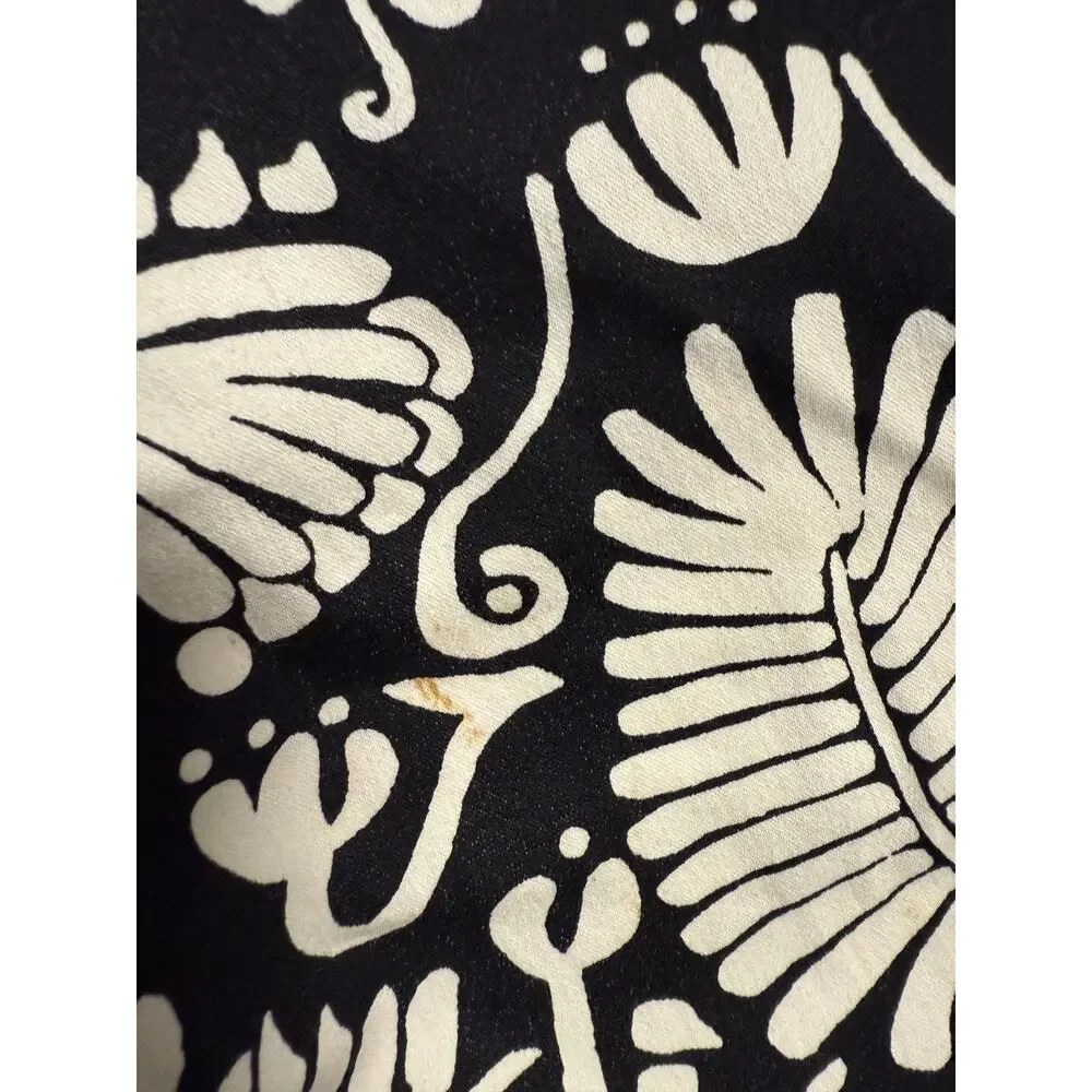 H&M Floral Ankle Stretch Pants - Black & White - Size 6